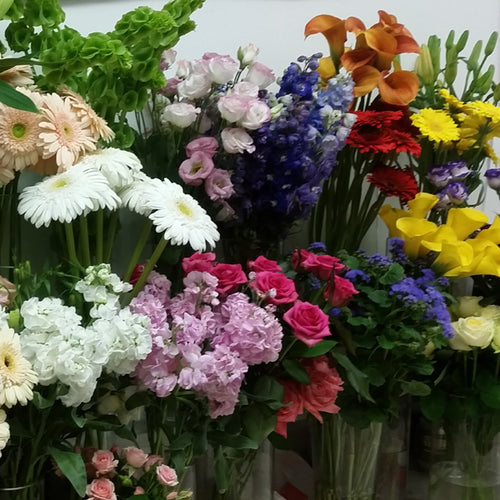 Selection of fresh market flowers that our florists can choose from.