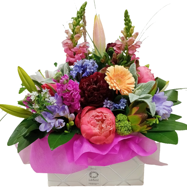 Pretty pink bouquet of fresh flowers from Lower Hutt Florist