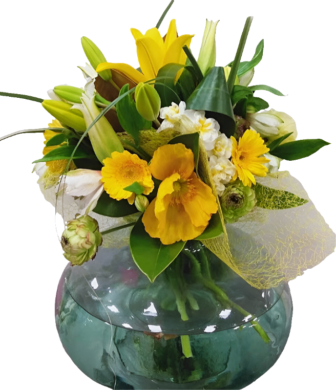 Bunch of cheerful yellow fresh flowers from Lower Hutt Florist