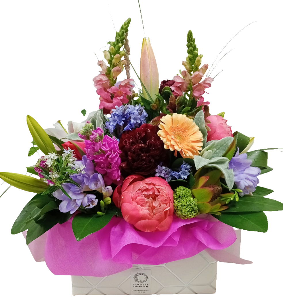 Pretty pink bouquet of fresh flowers from Lower Hutt Florist