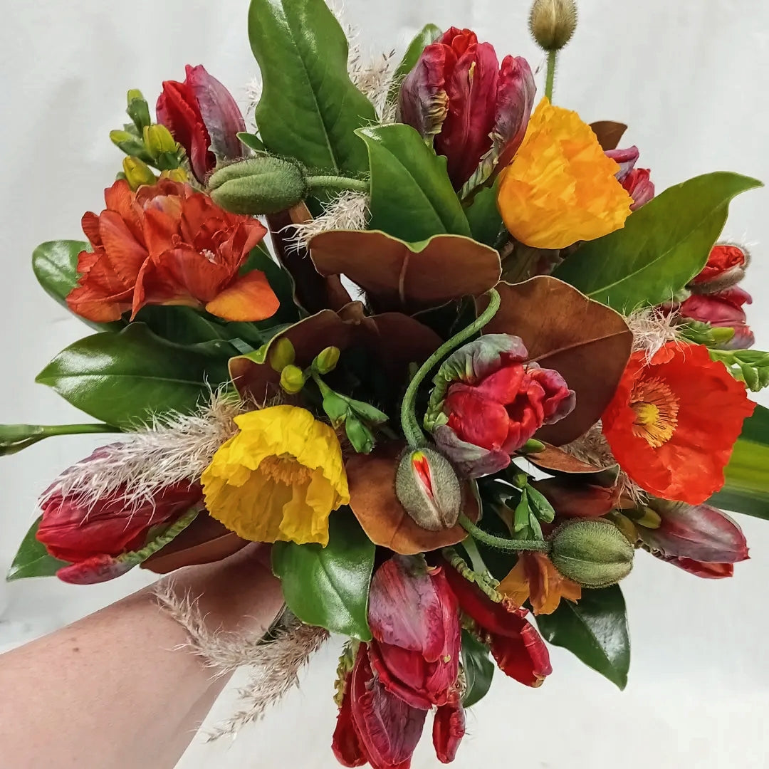 Autumn toned bouquet of fresh flowers from Lower Hutt Florist