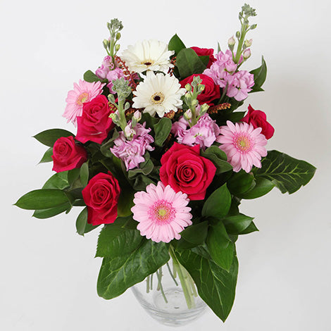 Pretty pink bouquet of fresh flowers from Lower Hutt Florist